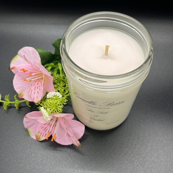 Soy wax candle, hand-poured. Sea Salt & Orchid. - Picture 3 of 5